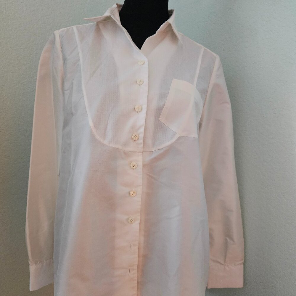 WHITE TUXEDO STYLE WOMENS BLOUSE